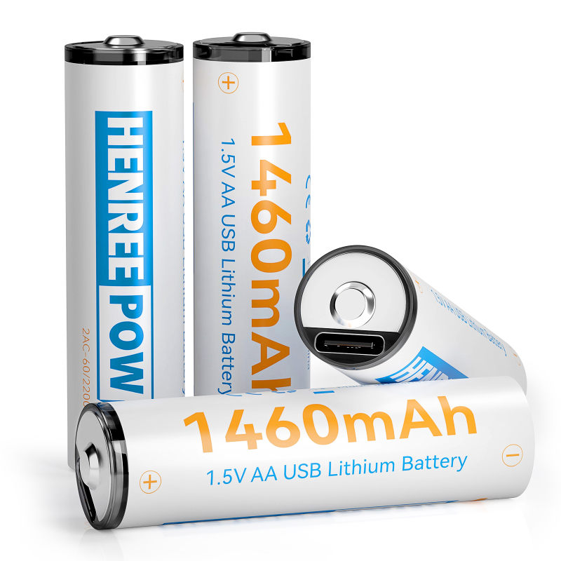 Henreepow 2200MWH 1.5V Type C AA oplaadbare batterijen