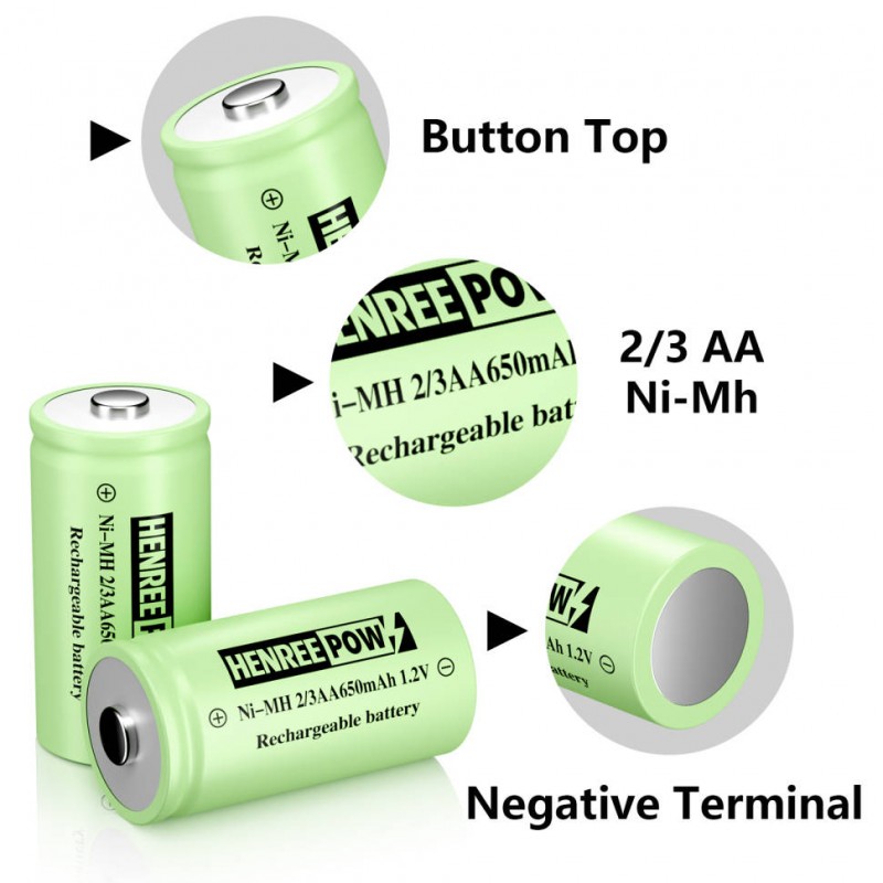 Henreepow Ni-MH 2/3 AA oplaadbare batterijen