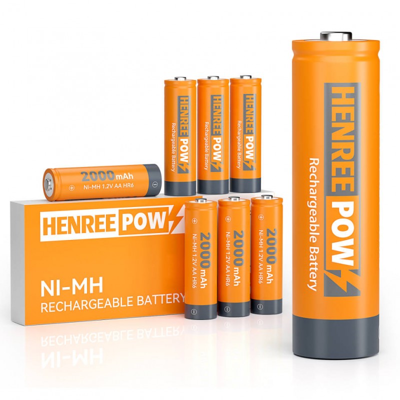 Henreepow Ni-MH AA 2000 Oplaadbare batterijen voor zonnelichten