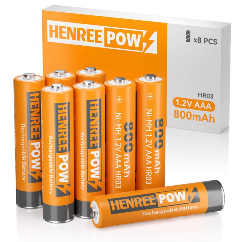 Henreepow Ni-MH AAA 800 Oplaadbare batterijen voor zonnelichten