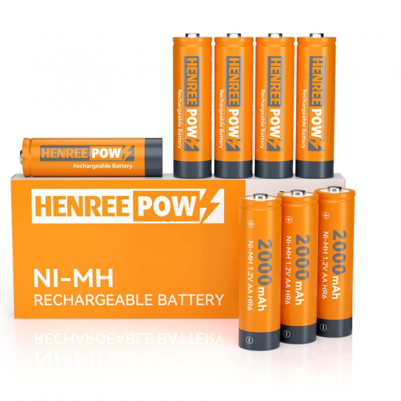 Henreepow Ni-MH AA 2000 Oplaadbare batterijen voor zonnelichten